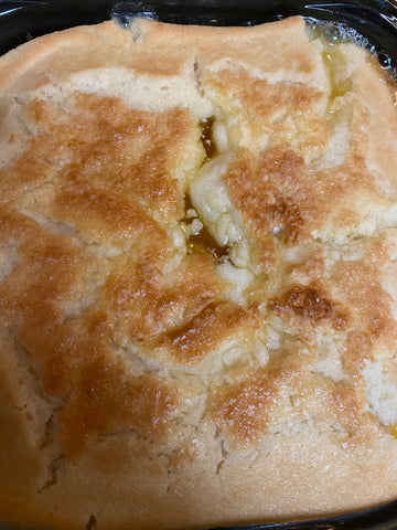 Plant-based peach cobbler